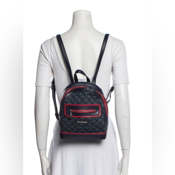 EUC Love ❤️ Moschino Denim & Blue Leather Backpack main image 4
